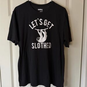 Basic Editions Black 'Let's Get Slothed' T-Shirt